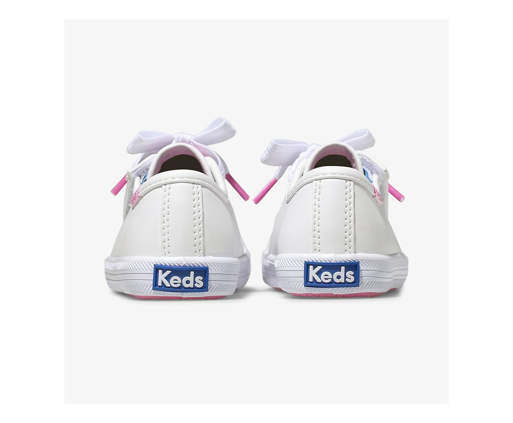 Πανινα Παπουτσια Παιδικα - Keds Kickstart Multi-Color Eyelets Jr. - Λευκα - NQBKE0467